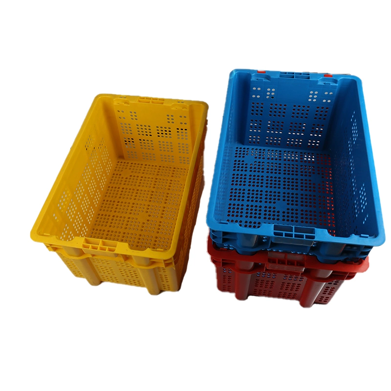 Plastic Storage Baskets Ventiled Fruit Plastic Basket Moving Container Vegetable Crate