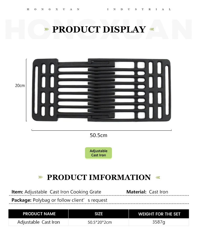 Hot Sale Extension Cast Iron Cooking Gas Grate Adjustable Gas Grill Grid Replacement Universal Cooking Grids for BBQ