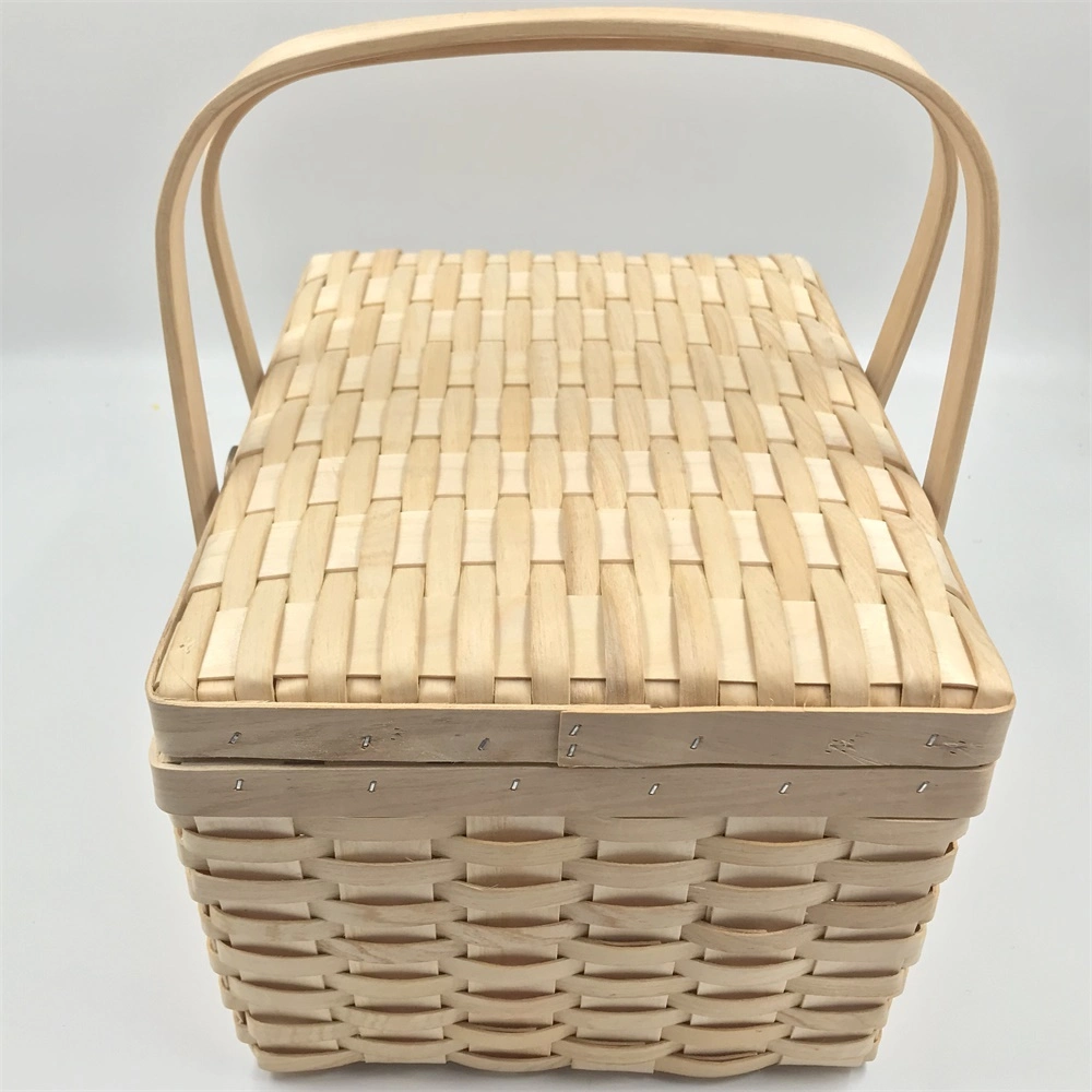 2023 Bread Fruits Basket Kitchen Storage Wood Camping Picnic Basket