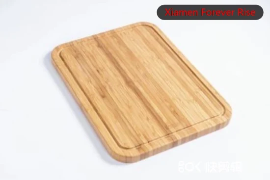 Tagliere extra large in bambù naturale ovale con scanalature per il succo per utensili da cucina