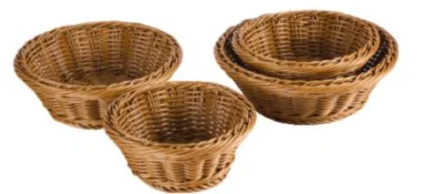 Cestino portaoggetti rotondo in rattan per snack, frutta, pane, dolci, casa, tavolo