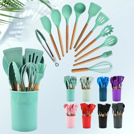 Set di utensili da cucina resistenti alle basse temperature con cucchiaio e schiumarola