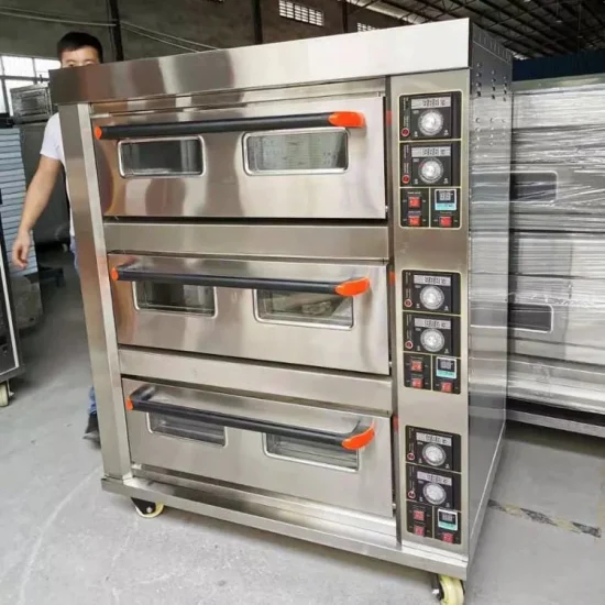 Forno Professionale A Gas A 3 Ripiani E 6 Teglie, Macchina Per Il Pane, Attrezzatura Per Pizza, Forno